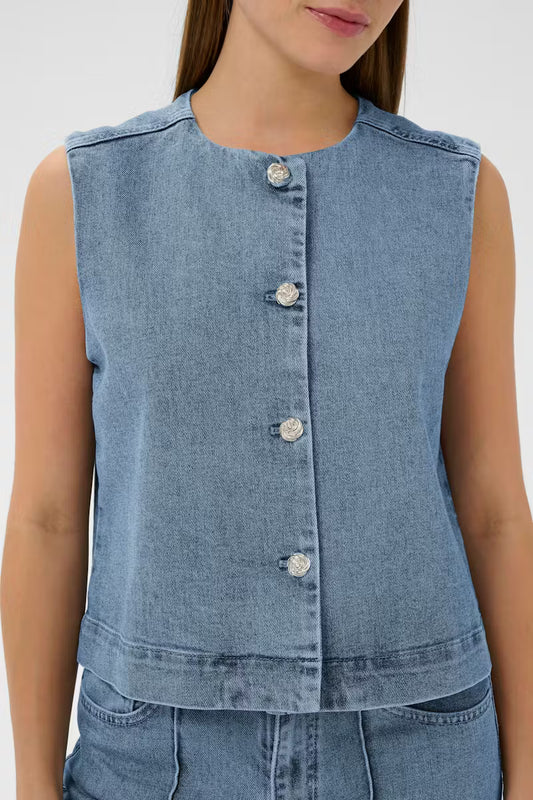 Rinatina waitscoat Medium blue denim