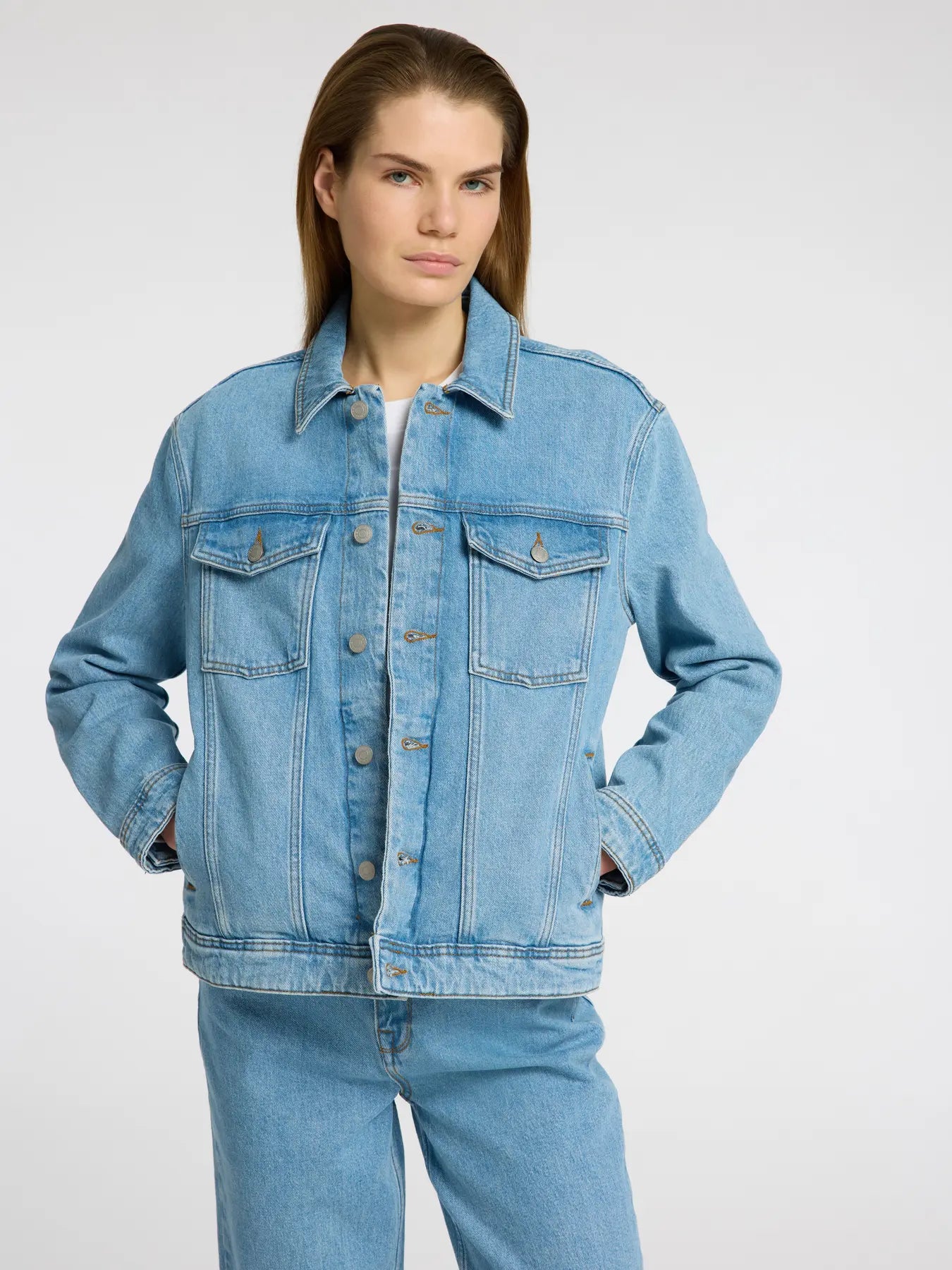 Alice LS light blue denim jacket Light blue denim
