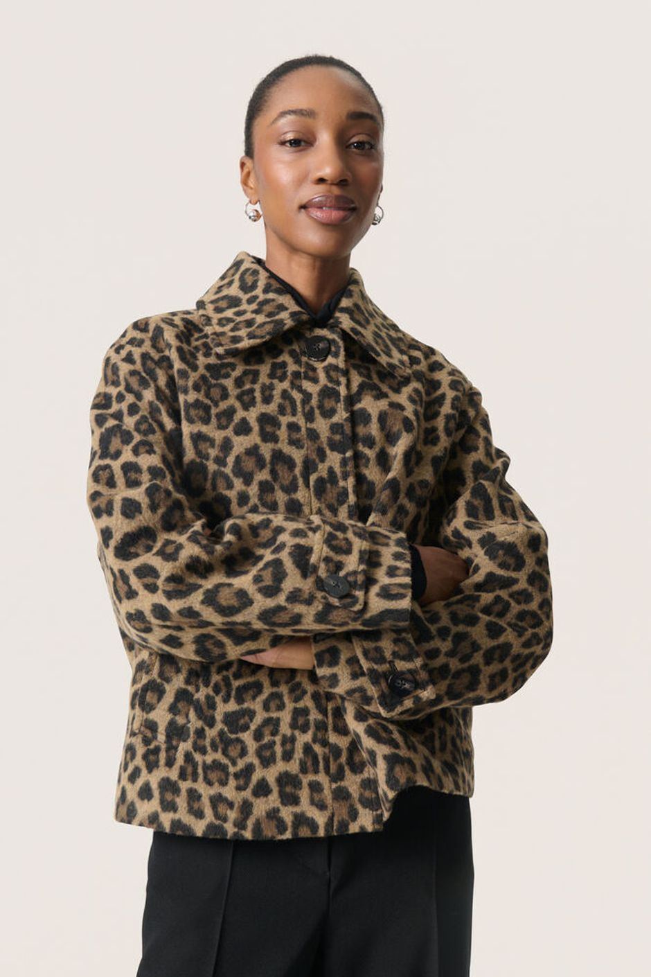 Leony Akeleje jacket Leopard jaquard