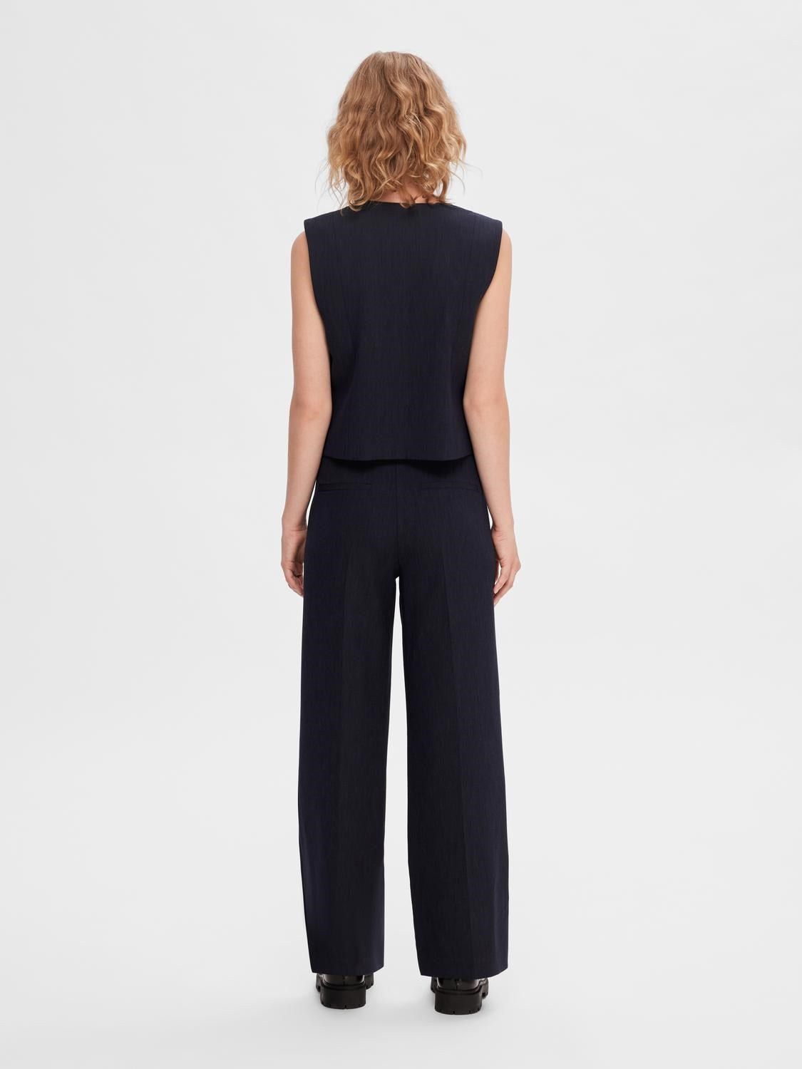 Rita wide pants Dark saphire mélange