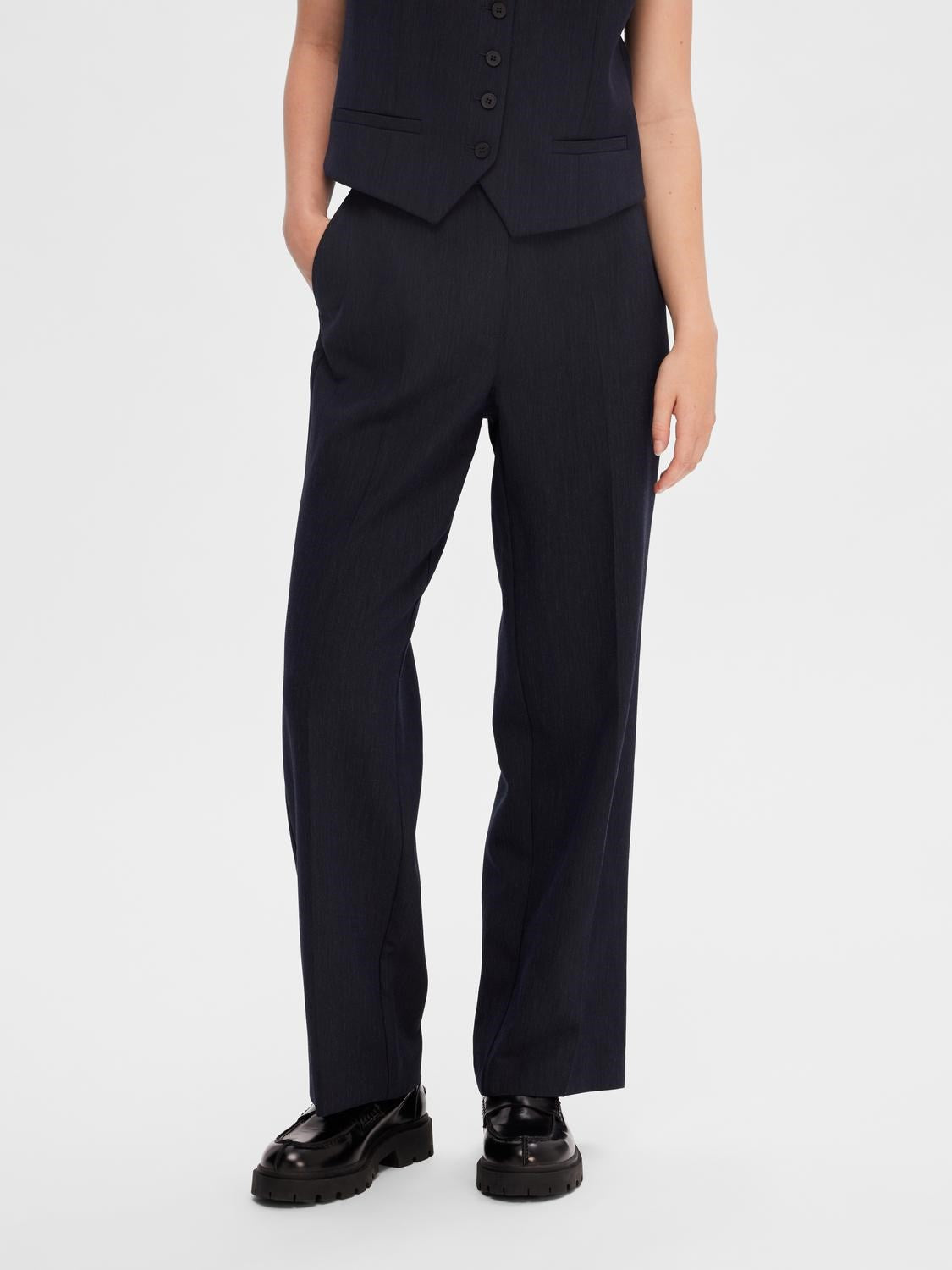 Rita wide pants Dark saphire mélange