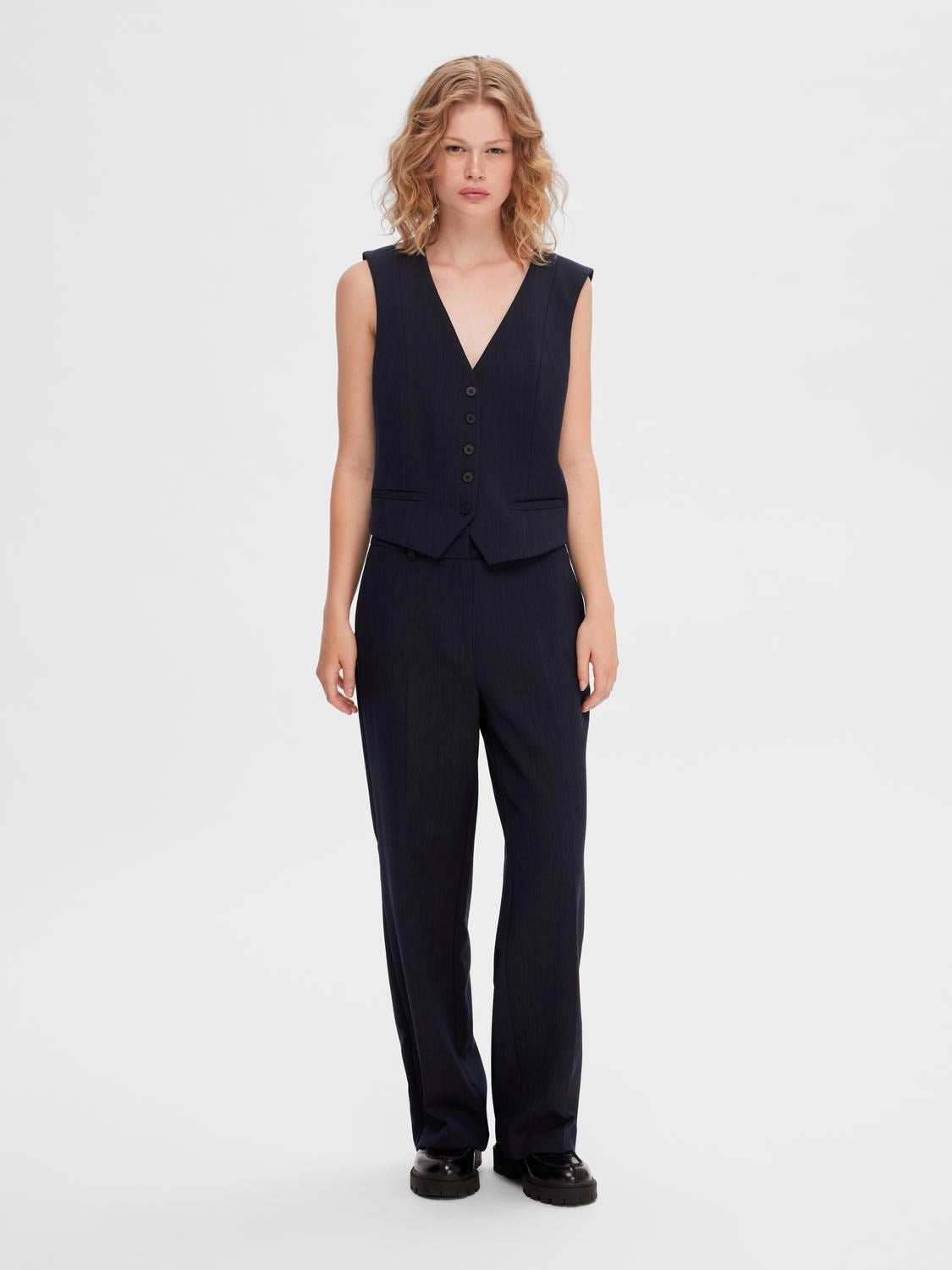 Rita wide pants Dark saphire mélange