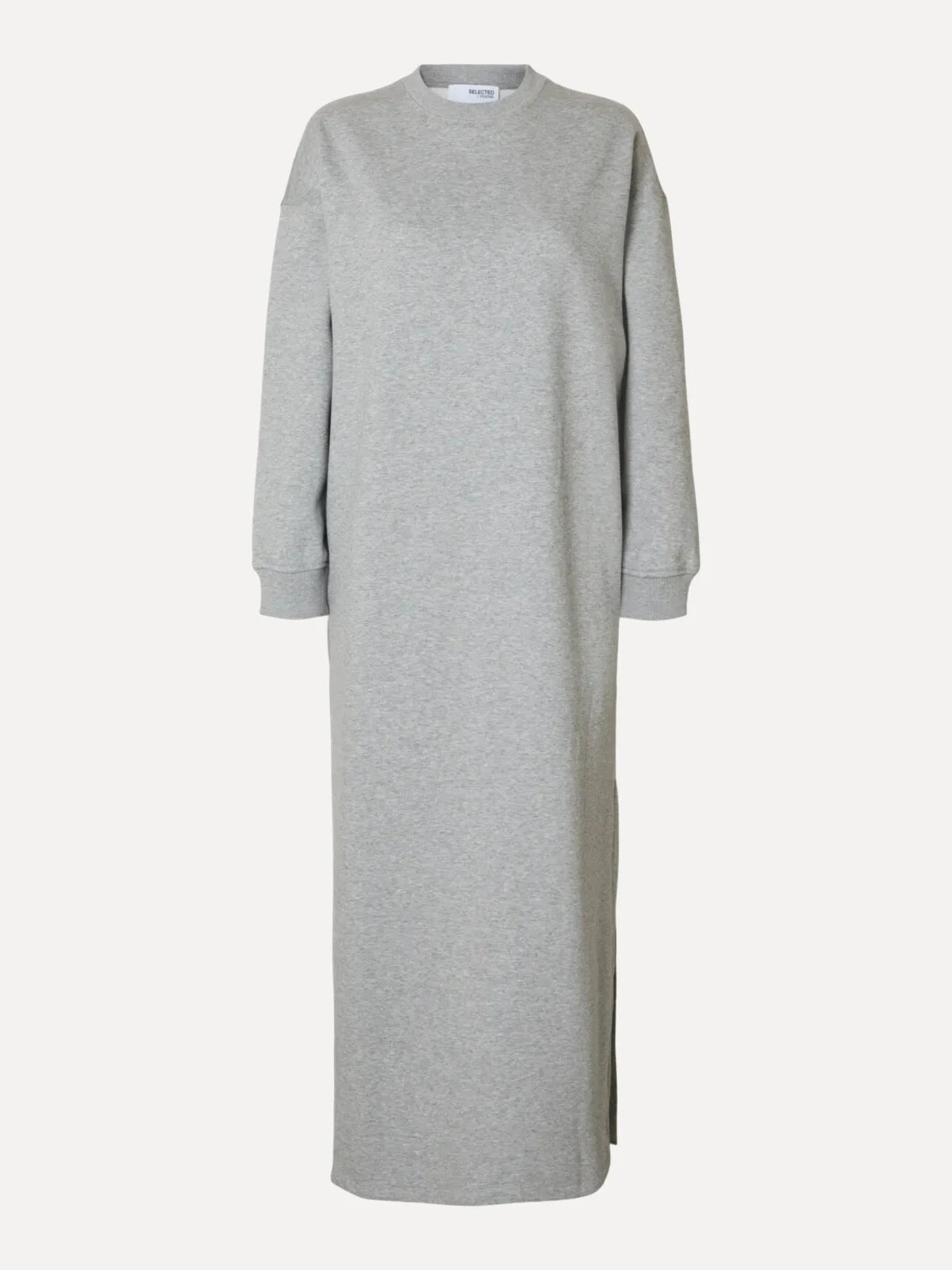 Gia LS ankle dress Light grey melange