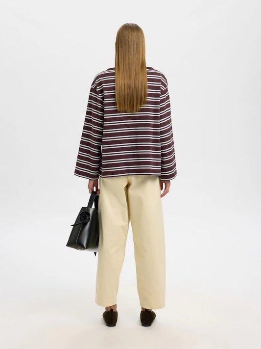 Polly Boatneck Tee Brown/blue