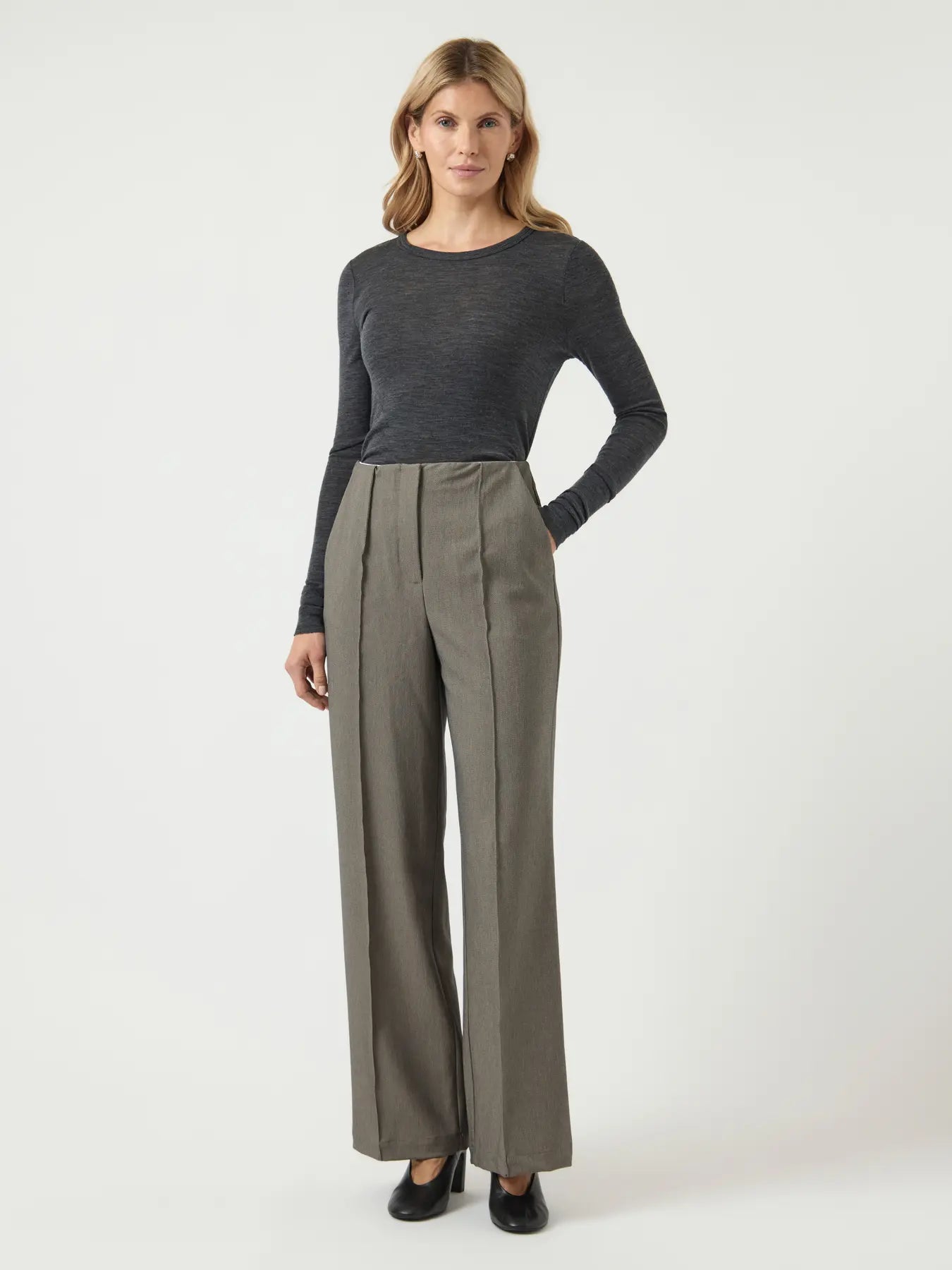 Reema HW pants Grey melange