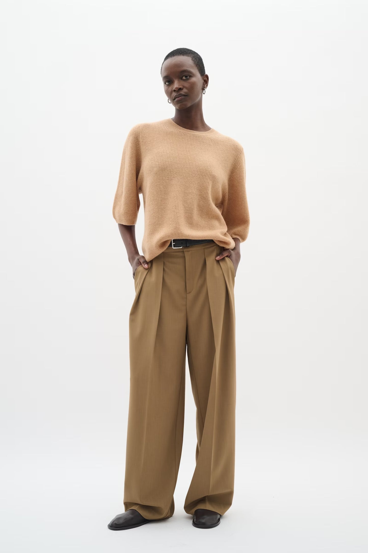 Brietta wide pants Tapenade melange