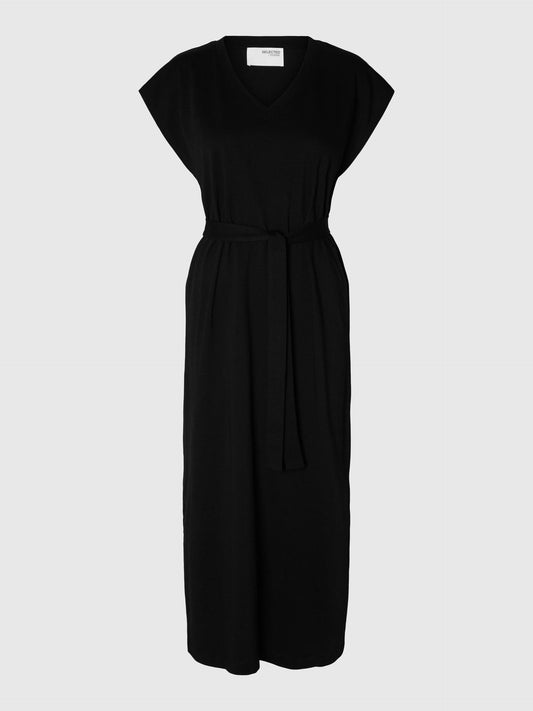 Essential SL v-neck dress Black