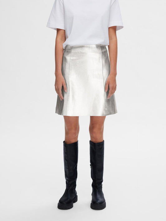 Ibbi metalic skirt Silver