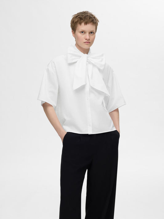 Bow shirt Bright white