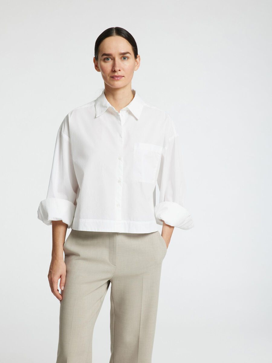 Cropped boxy shirt Bright white