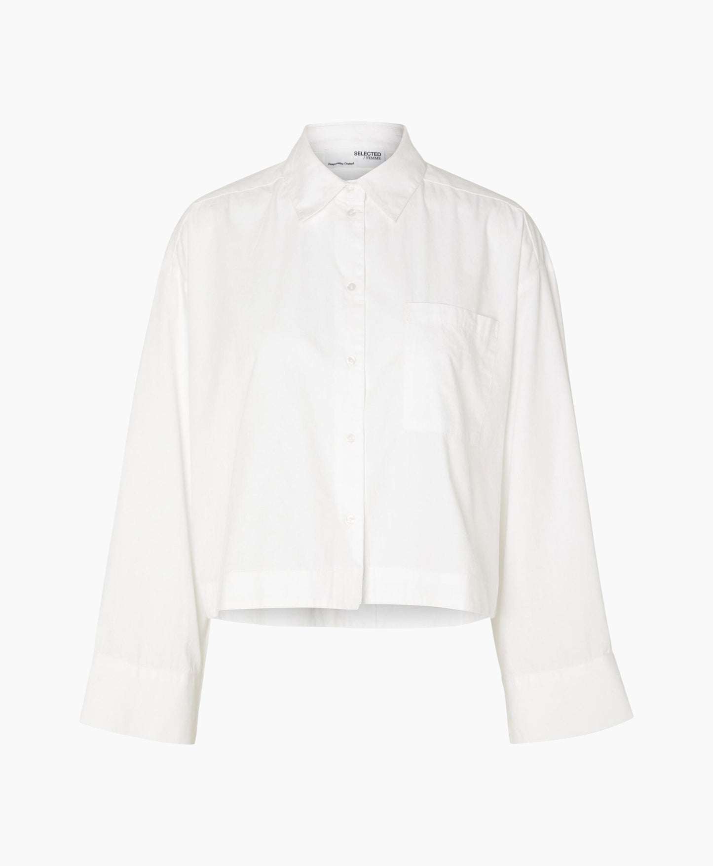 Astha LS cropped boxy shirt Bright White