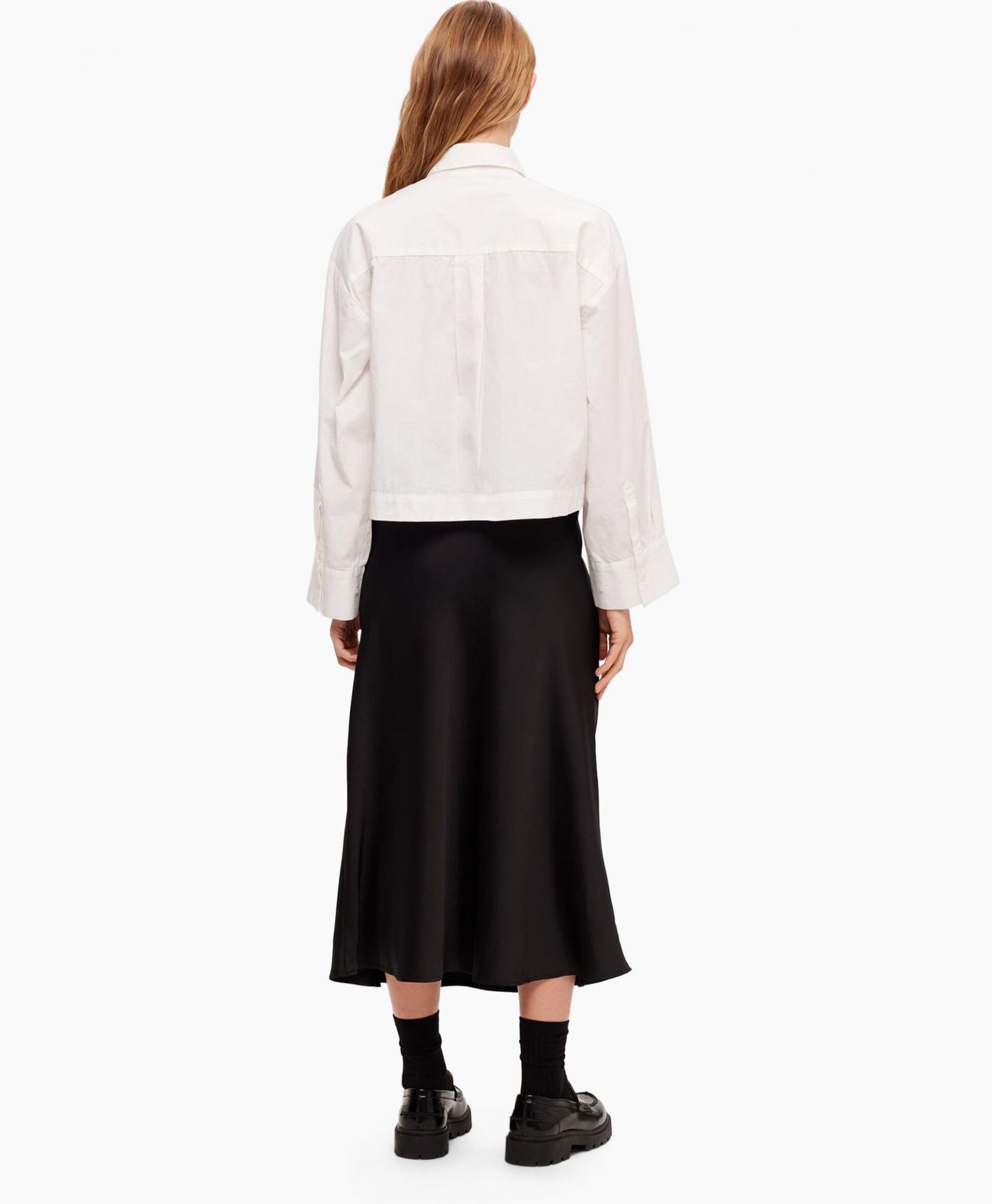 Astha LS cropped boxy shirt Bright White