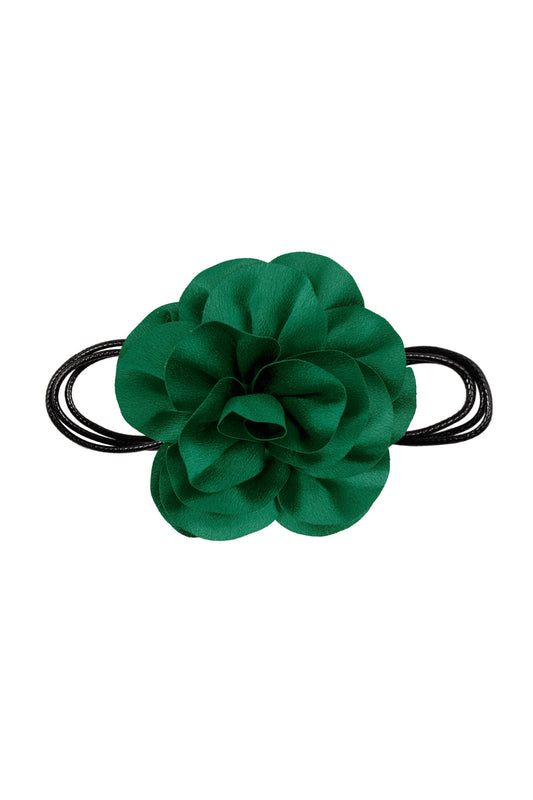 Rope Necklace Flower Green