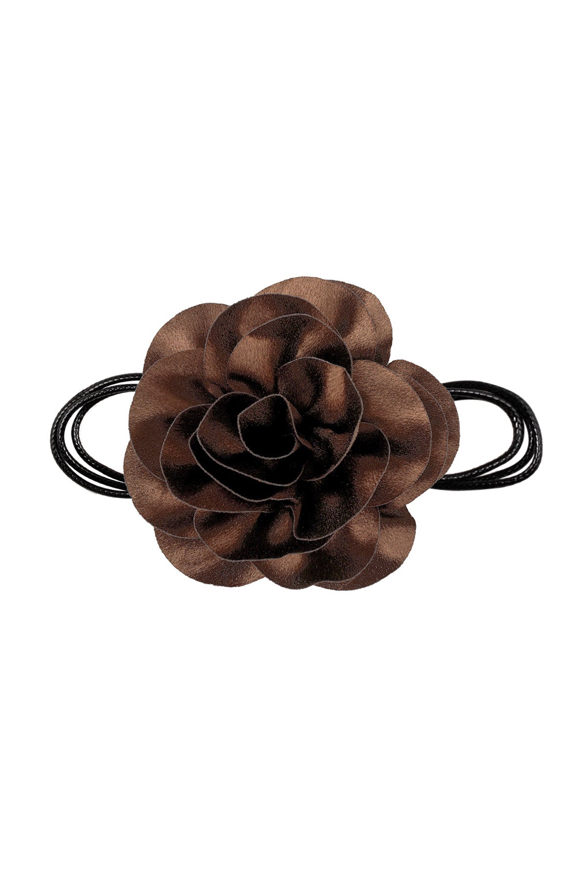 Rope Necklace Flower Brown