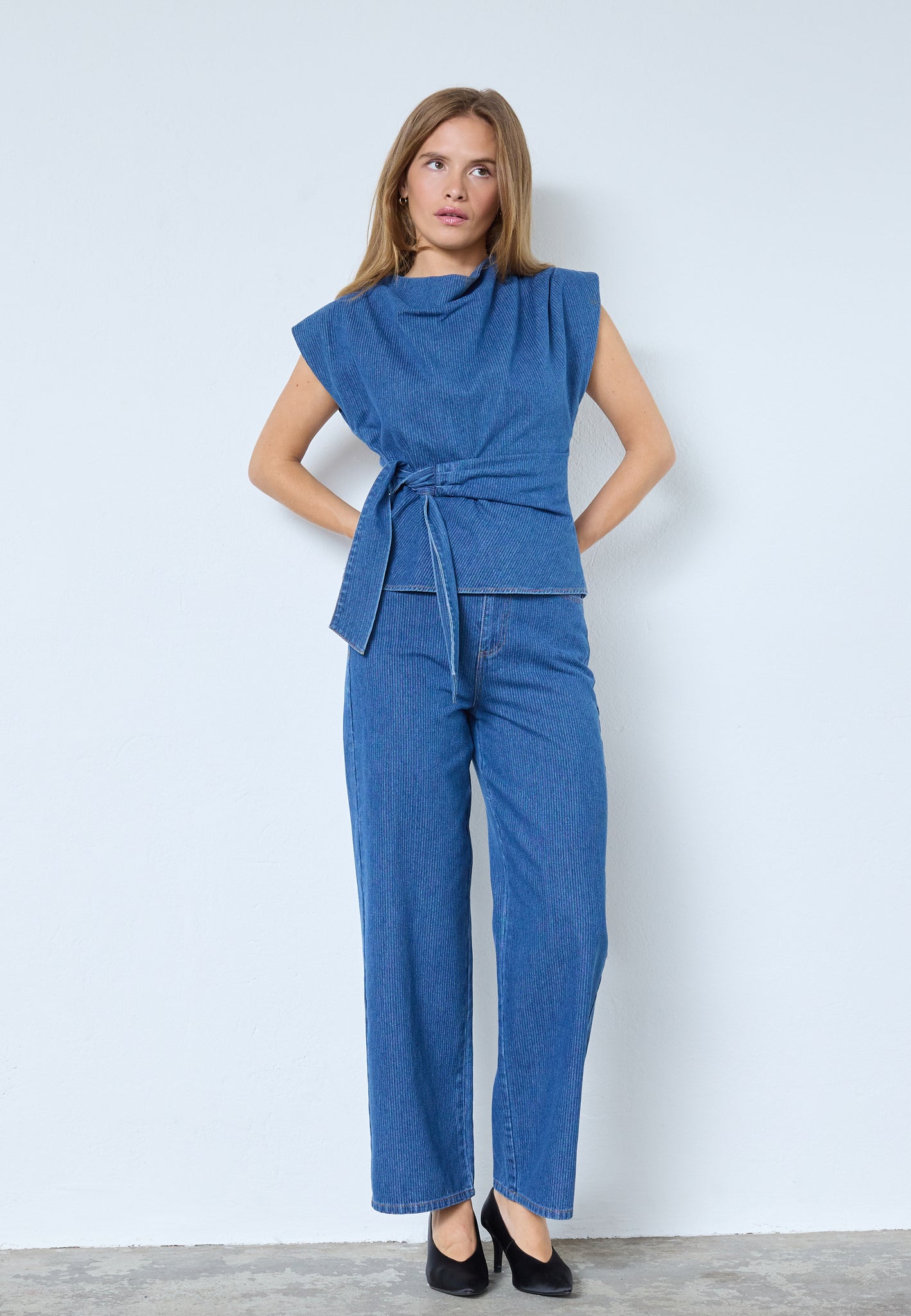 Kimmy belt jeans Dark denim