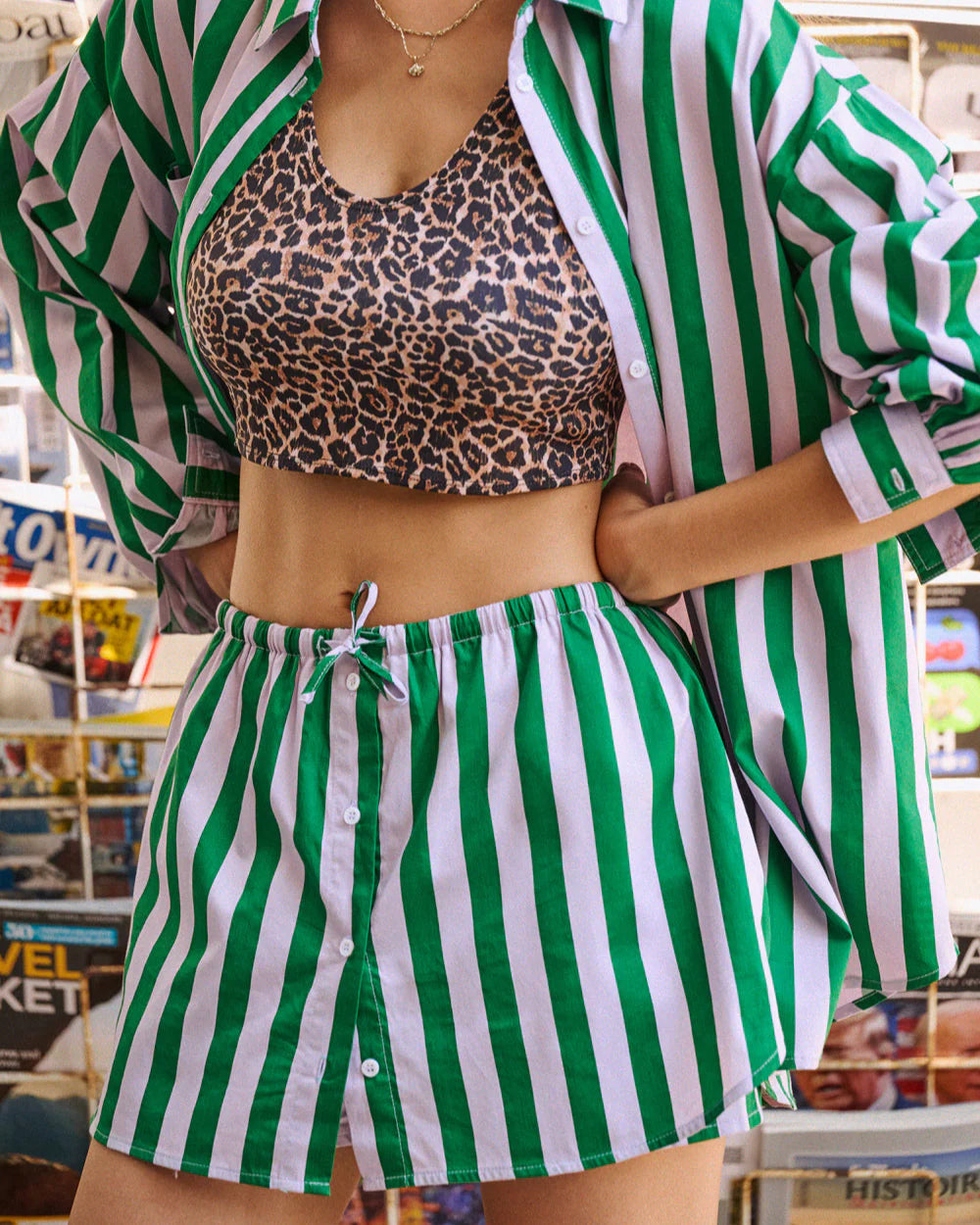 Short Jourdan Rayures vert