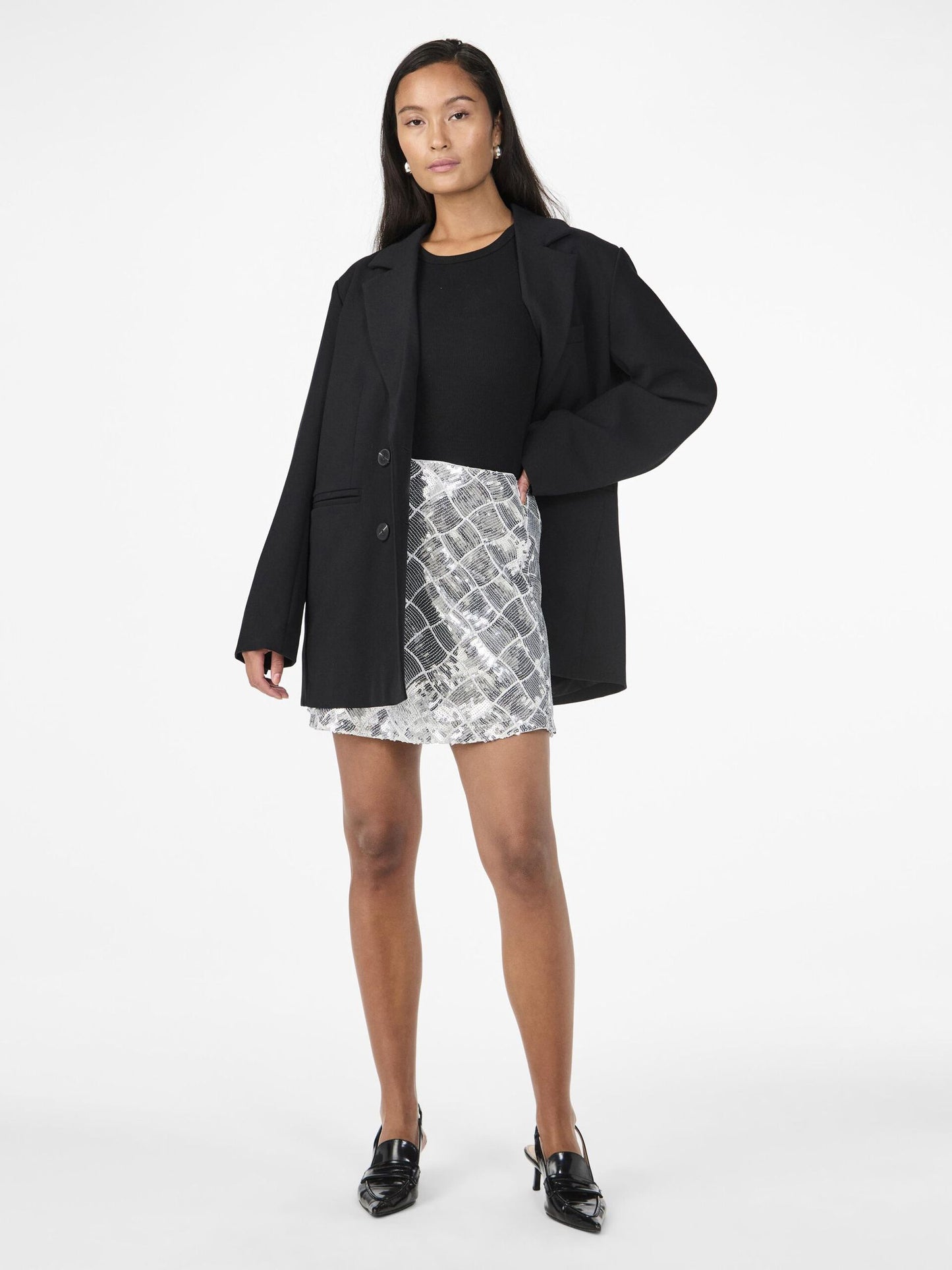 Sequin skirt Silver