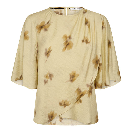 Myla flower drape blouse Pale yellow
