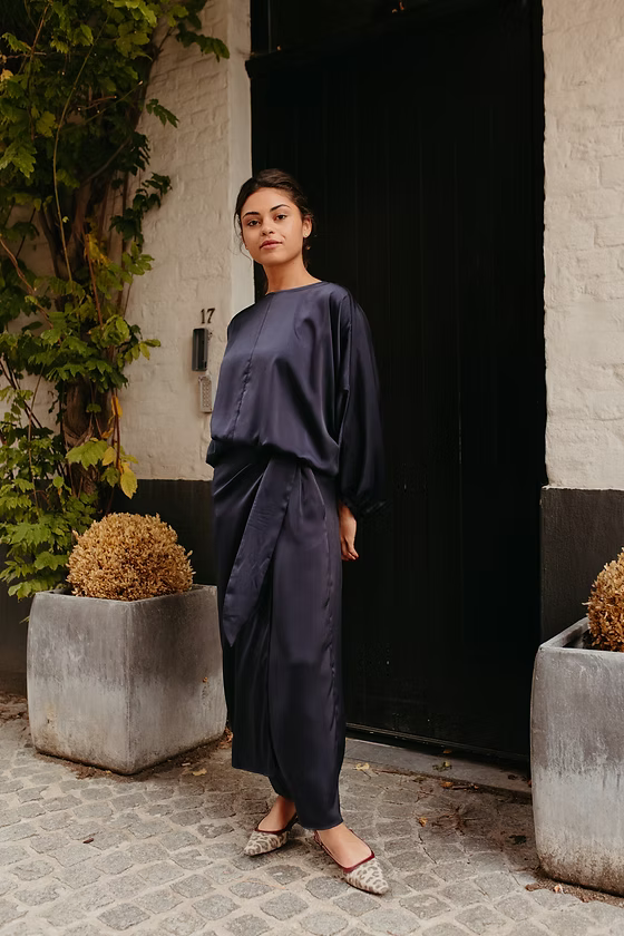 Skirt Joelle Satin Blue