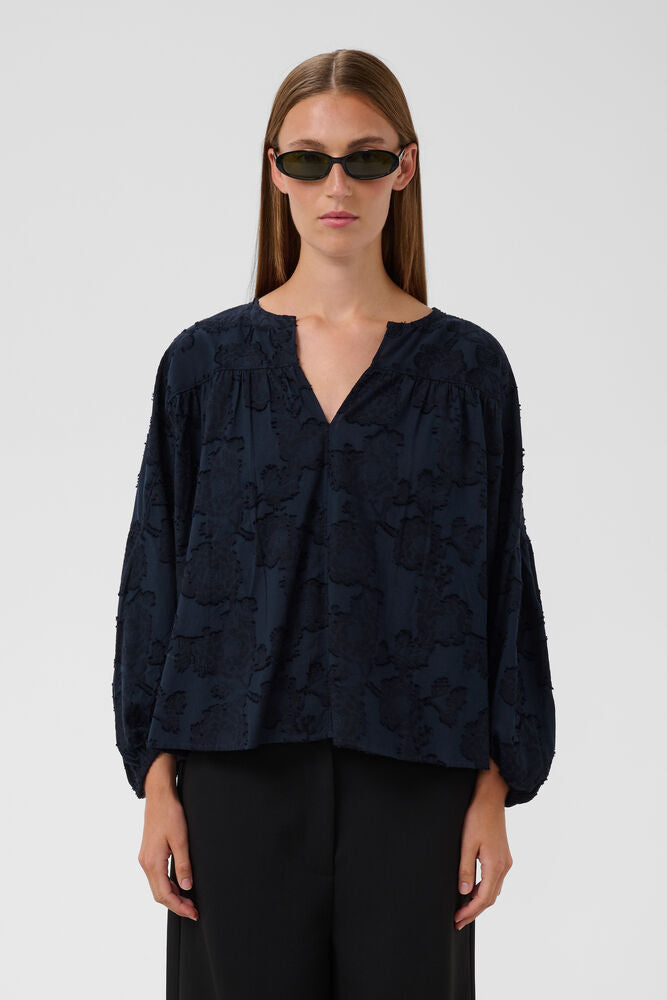 Aronia blouse gathered Night sky