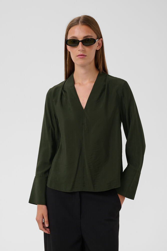 Leodora merapi V-neck blouse Rosin