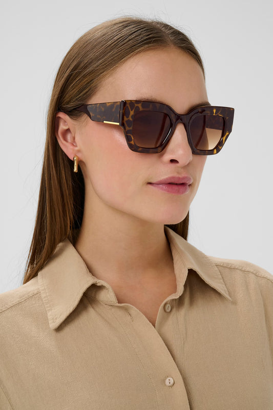 Chase sunglass Havana dark brown