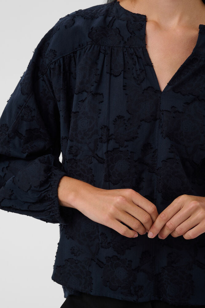 Aronia blouse gathered Night sky