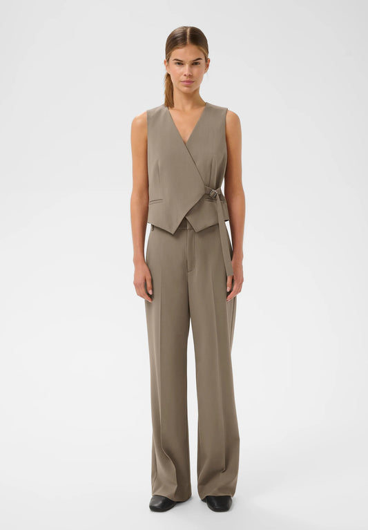 Haisly wide pants Sandy grey melange