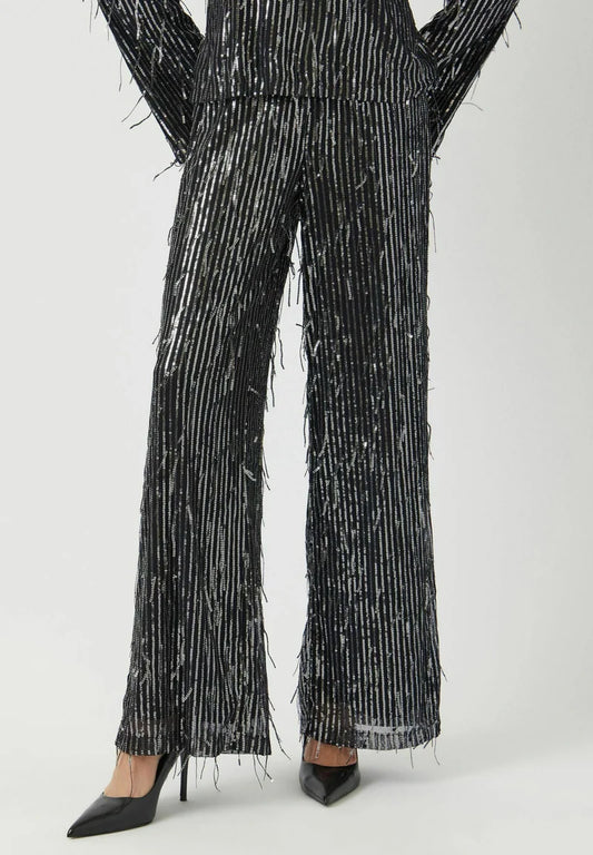 Lantra HW wide pants Black/ Silver