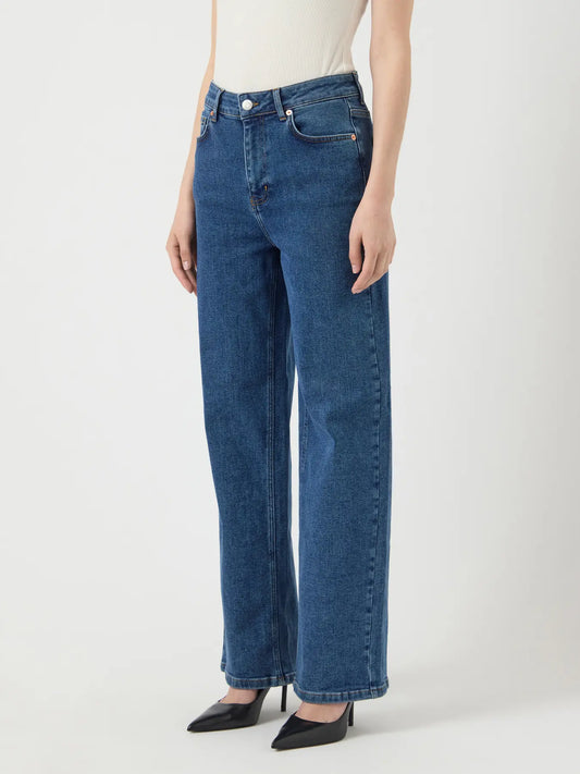 Rosie HW straight jeans Medium blue denim