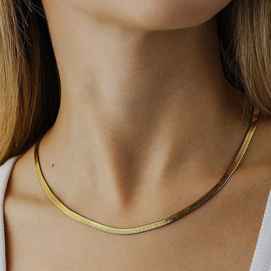 Snake Skin Necklace Gold