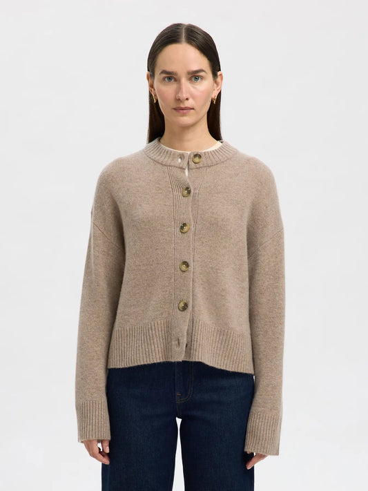 Cille cashmere blend cardigan Irish cream