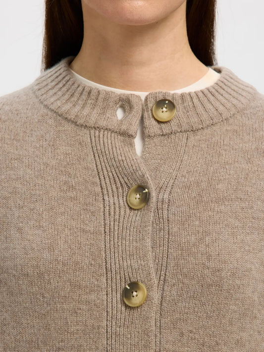 Cille cashmere blend cardigan Irish cream