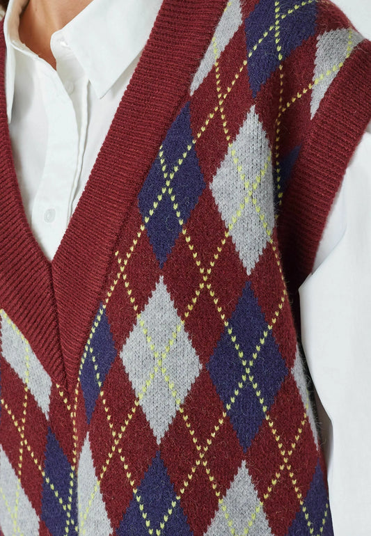 Row check vest Winered