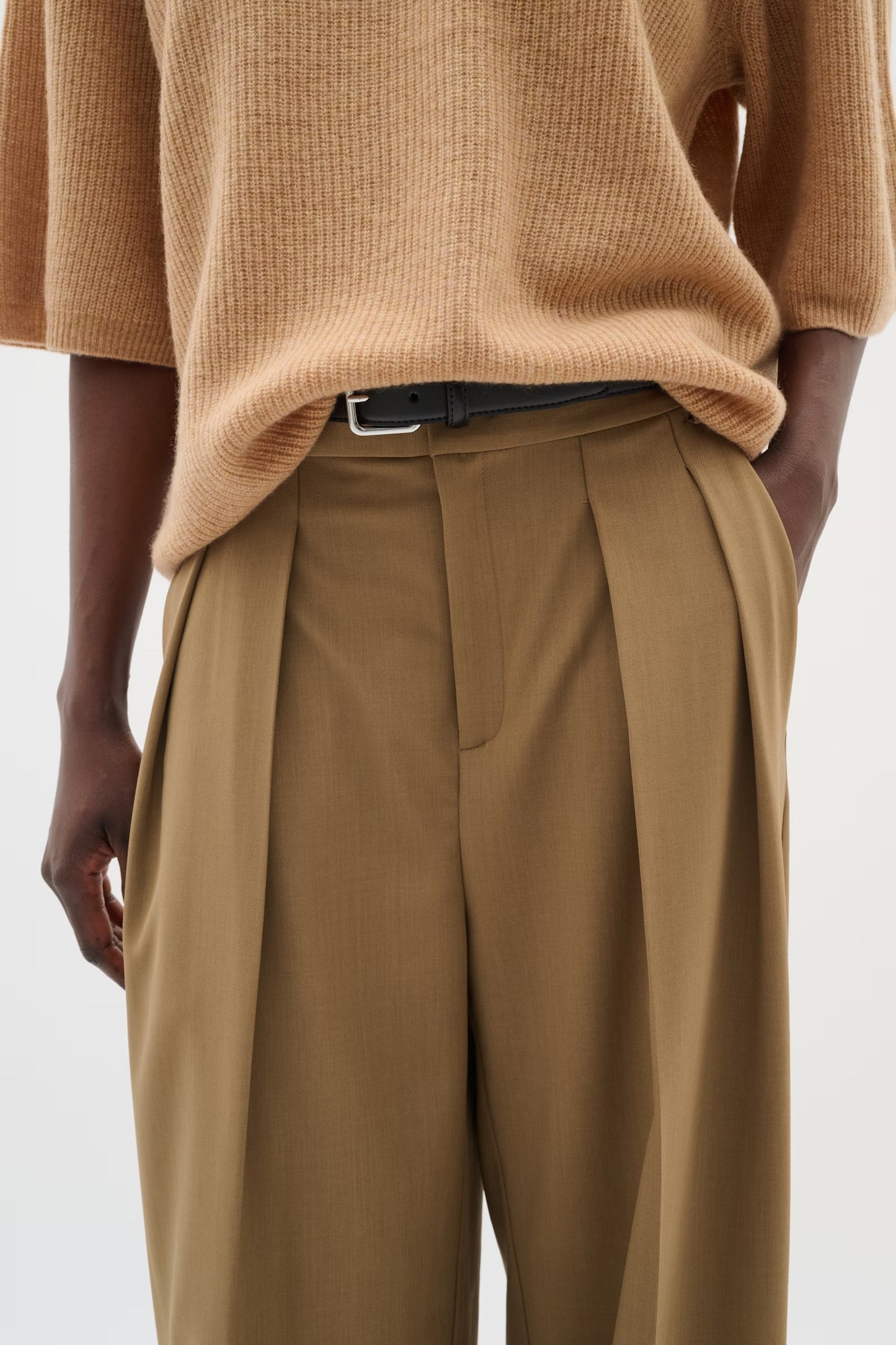 Brietta wide pants Tapenade melange