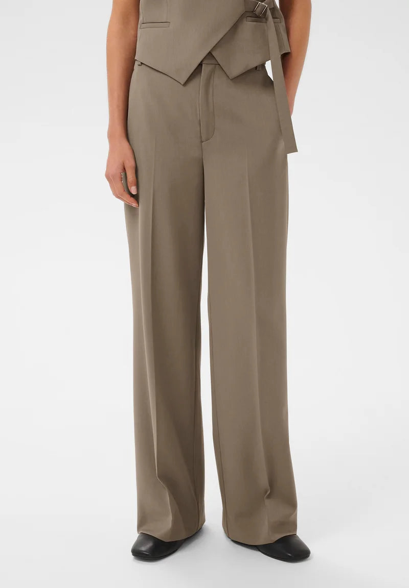 Haisly wide pants Sandy grey melange