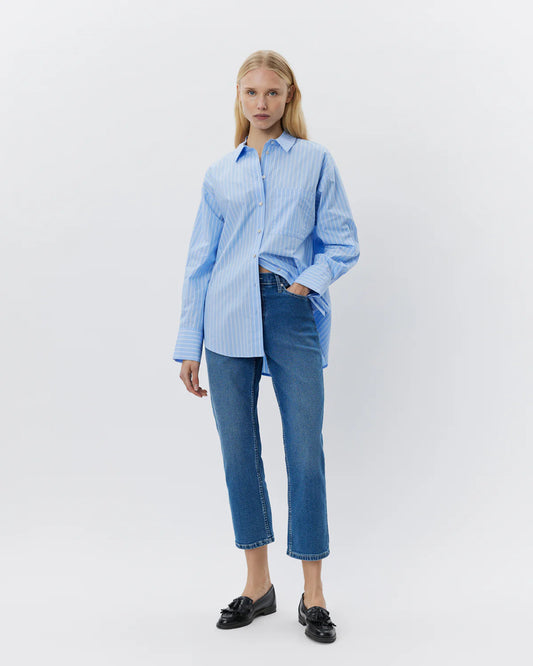 Adalene shirt Light blue striped