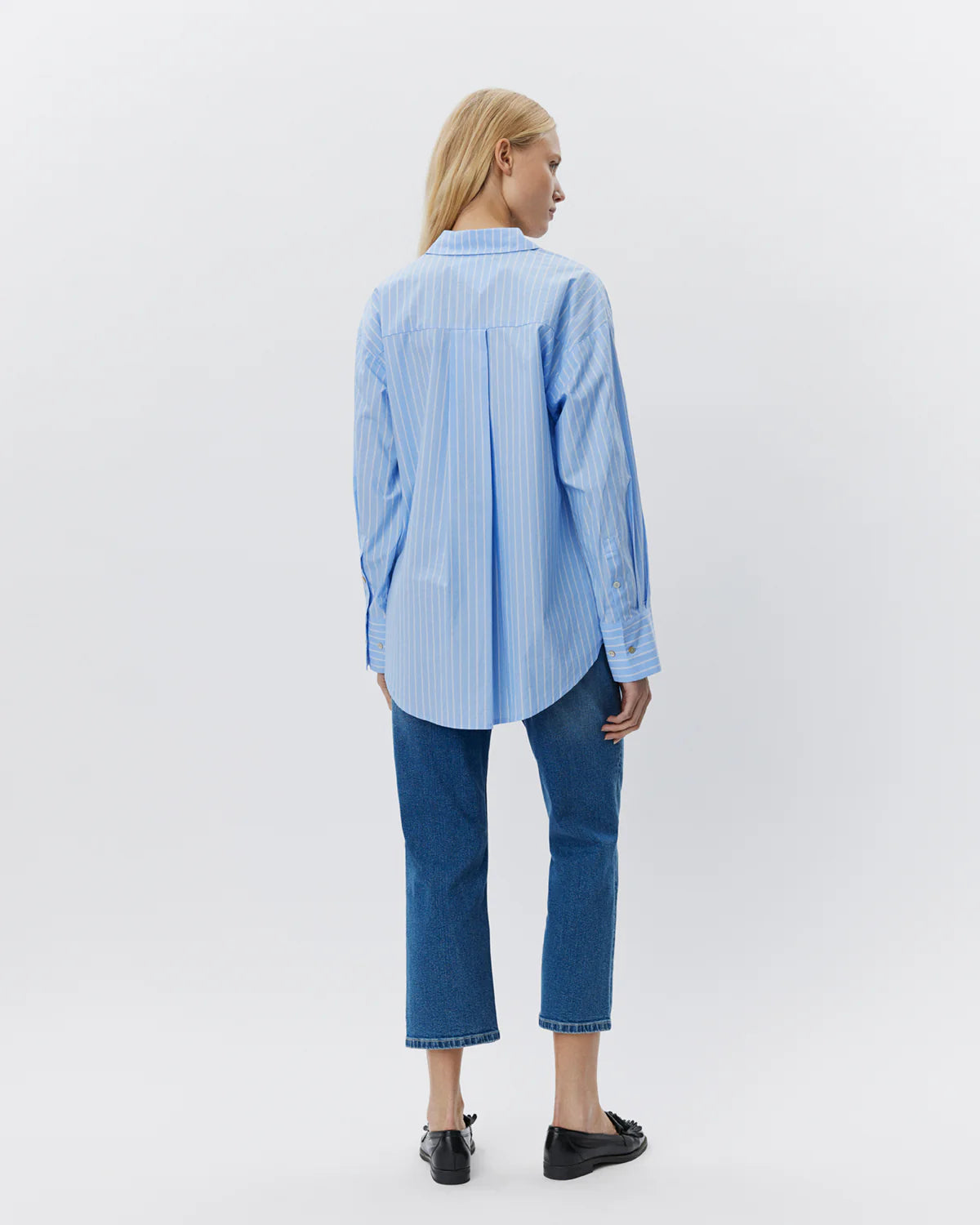 Adalene shirt Light blue striped