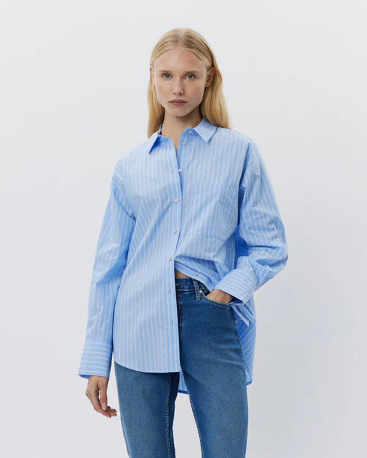 Adalene shirt Light blue striped