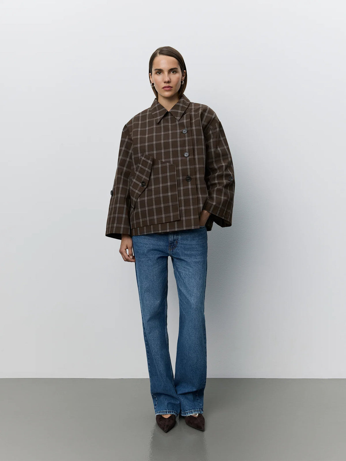 Agatha check jacket Brown Check