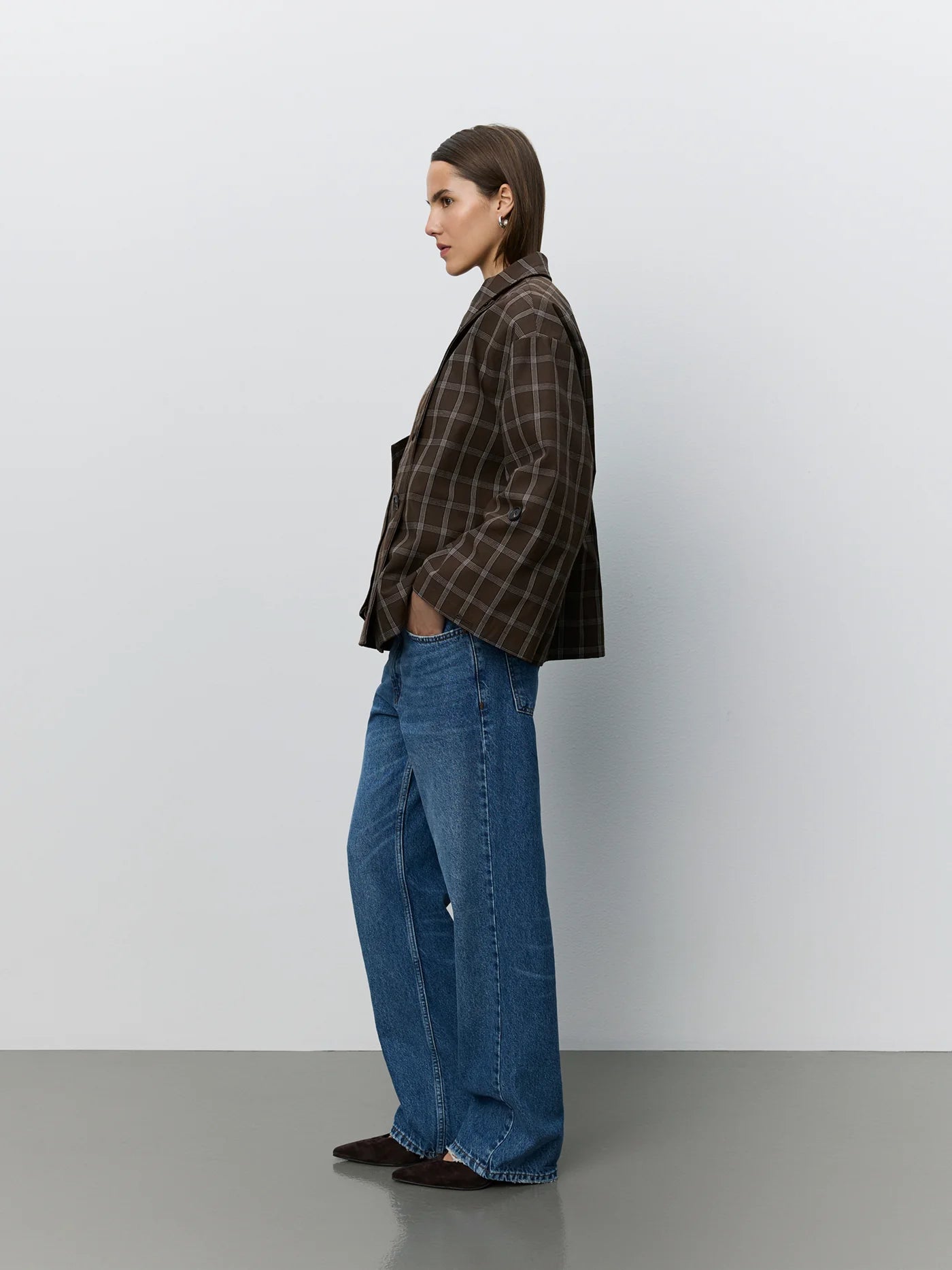 Agatha check jacket Brown Check