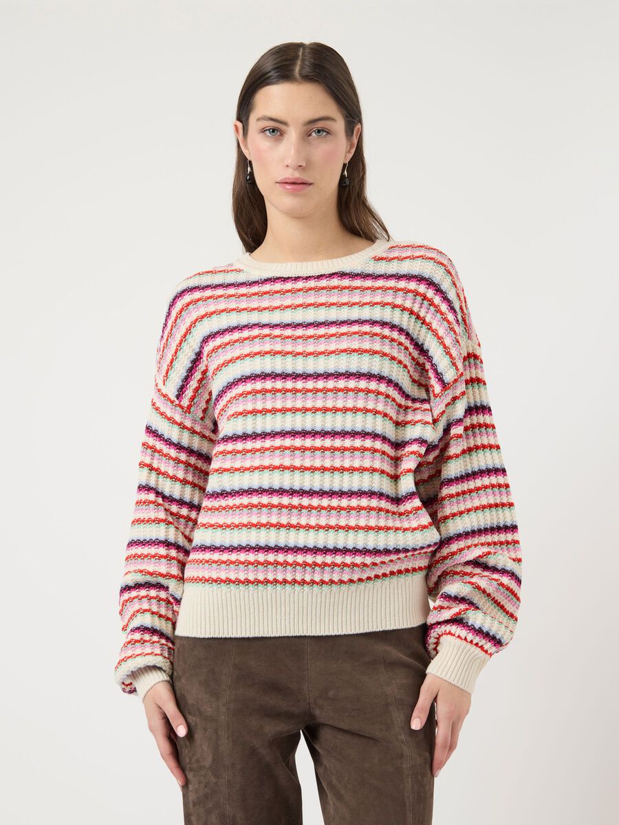 Boogie LS knit pullover Birch/ multi