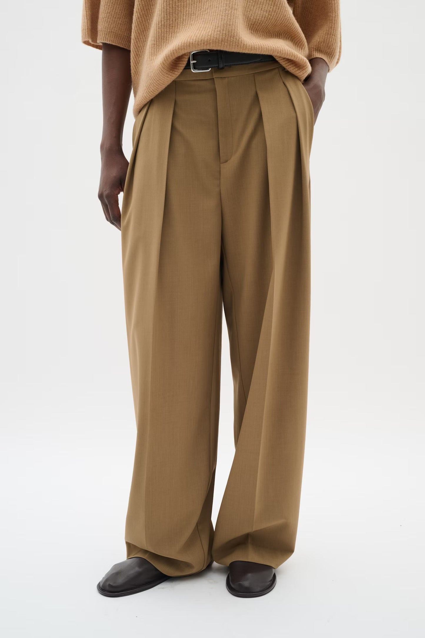Brietta wide pants Tapenade melange