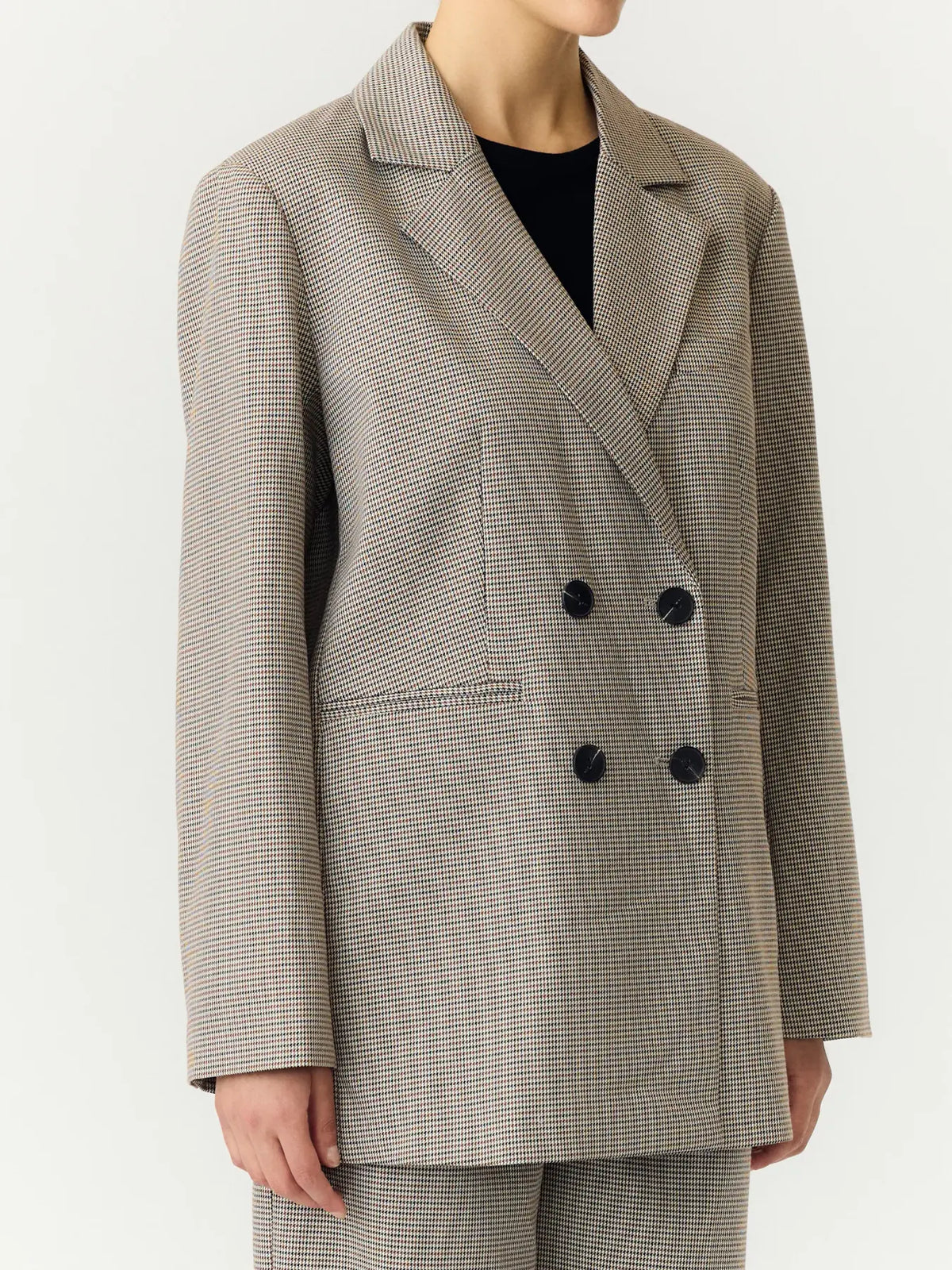 Chekka LS oversize blazer Black checks