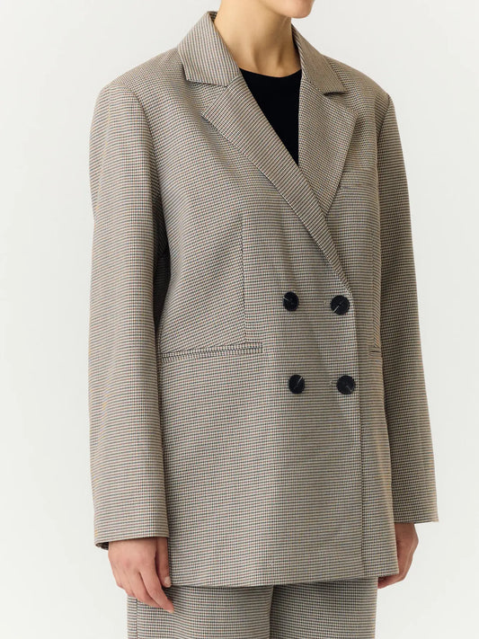Chekka LS oversize blazer Black checks