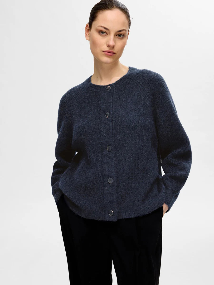 Lulu LS knit cardigan Dark Sapphire