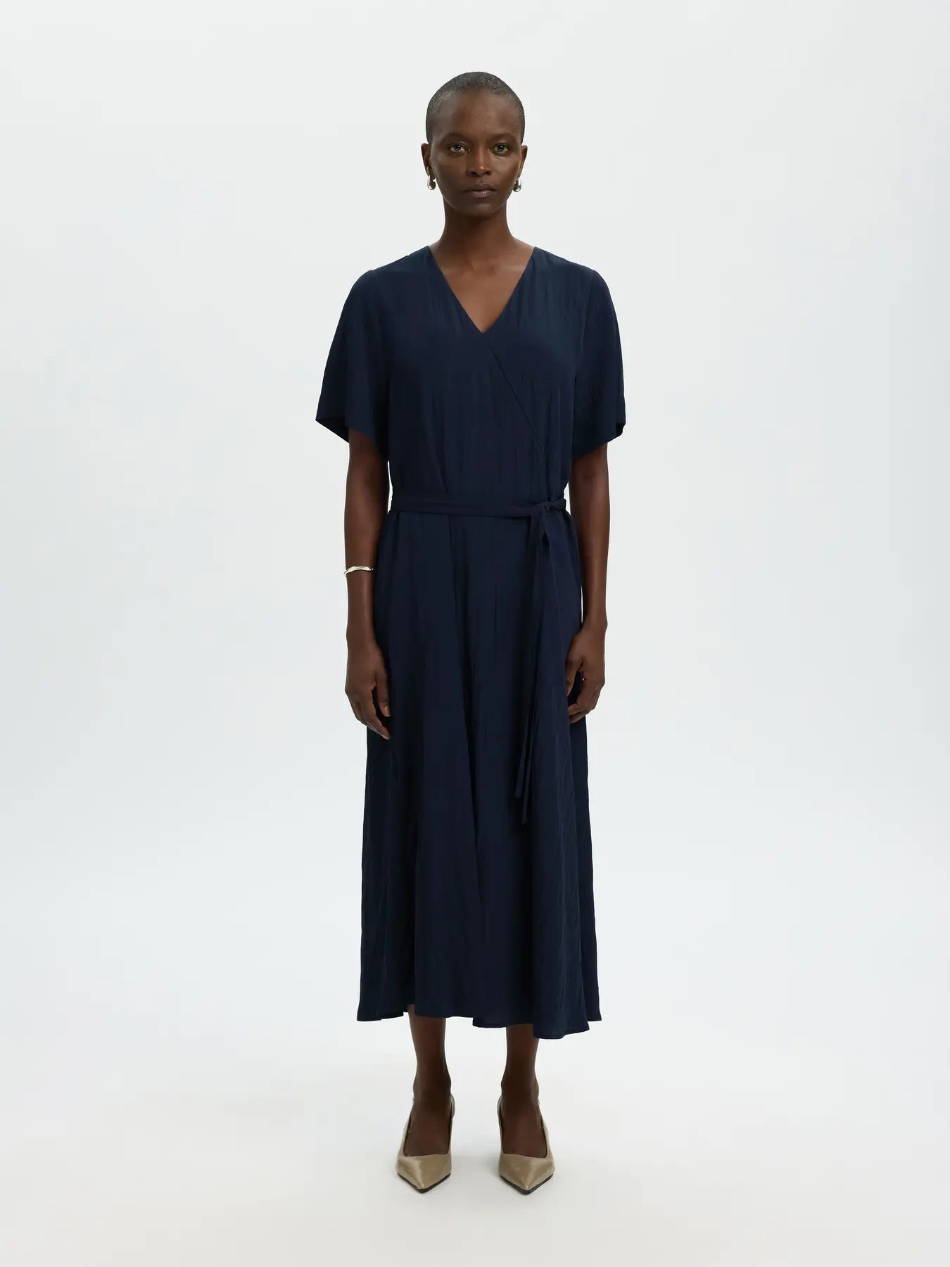 Fiona regular 2/4 ankle dress Dark sapphire