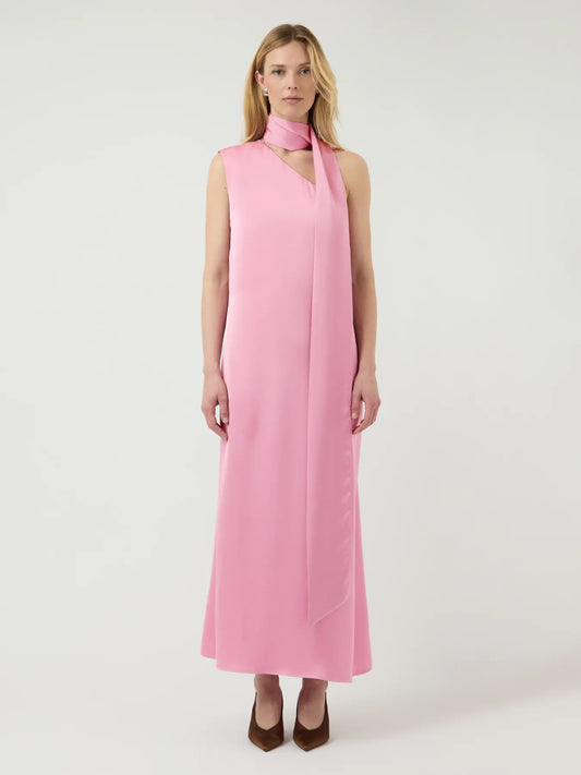 One shoulder maxi long dress Orchid smoke