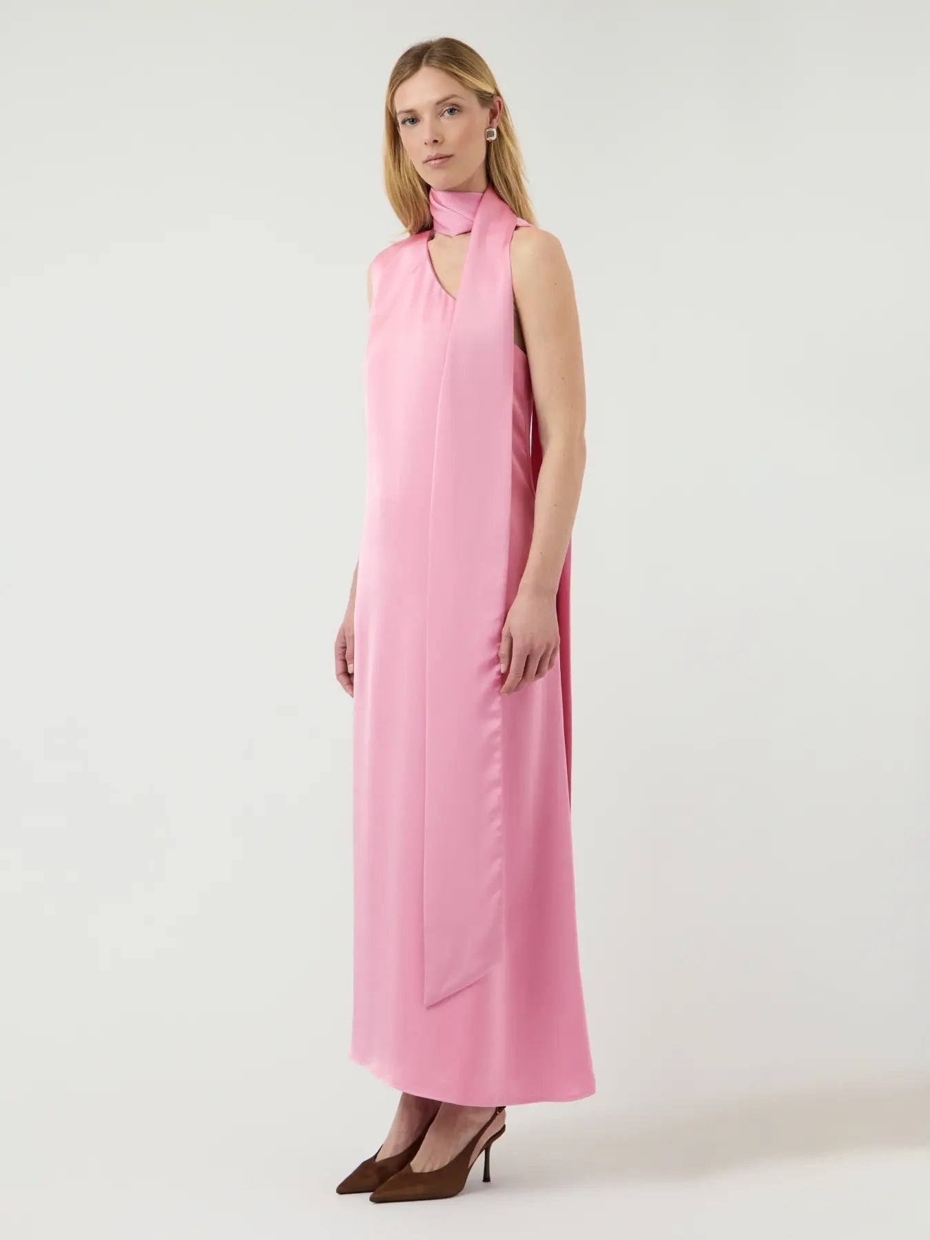 One shoulder maxi long dress Orchid smoke