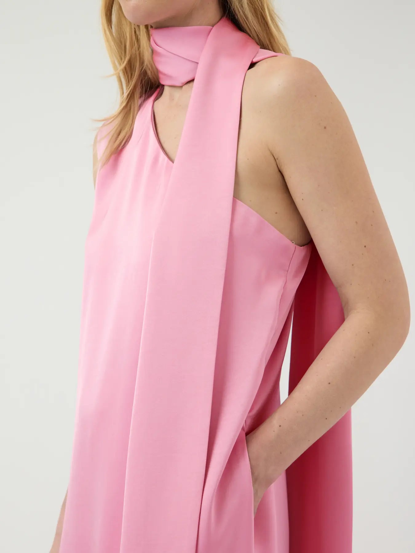 One shoulder maxi long dress Orchid smoke